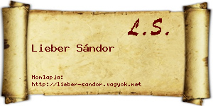 Lieber Sándor névjegykártya